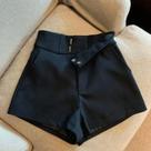 Shorts Femininos Pretos de Cintura Alta - Estilo Harajuku Elegante e Casual