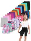 Shorts femininos SOFTMILK, cintura elástica, pacote com 10 unidades, tamanho 4-11Y