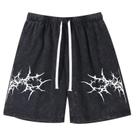 Shorts Fkatuzi Graphic Y2k Streetwear para homens, algodão preto