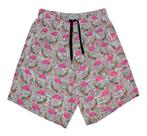 Shorts Floral Animais Frutas Verão Tactel Elastano 2 Bolsos