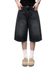 Shorts Hugboom Baggy Jean para mulheres Y2k Wide Leg Jeans pretos Shorts Hugboom Baggy Jean para mulheres Y2k Wide Leg Jeans pretos