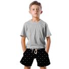 Shorts Infantil Bermuda Calção Praia Verão Coroa Dourado Arte 426