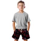 Shorts Infantil Bermuda Calção Praia Verão Dados Neon Vermelho 439
