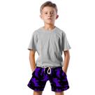 Shorts Infantil Bermuda Calção Praia Verão Diabinho Roxo Desenho Arte 376