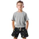 Shorts Infantil Bermuda Calção Praia Verão Diamante Dourado Cartoon 445