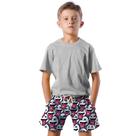 Shorts Infantil Bermuda Calção Praia Verão Emoji Língua White Reação 393