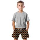 Shorts Infantil Bermuda Calção Praia Verão Listras Zig Zag Doce Halloween 514