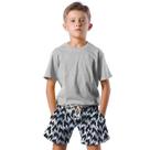Shorts Infantil Bermuda Calção Praia Verão Manchas Agressivas Preto 529