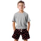 Shorts Infantil Bermuda Calção Praia Verão Vampiro Boca Dentes Terror 500