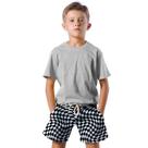 Shorts Infantil Bermuda Calção Praia Verão Xadrez Black Cartoon Preto 520 Shorts Infantil Bermuda Calção Praia Verão Xadrez Black Cartoon Preto 520