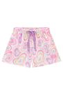 Shorts Infantil em Plush Atoalhado Coração Arco-íris - Kukiê Shorts Infantil em Plush Atoalhado Coração Arco-íris - Kukiê