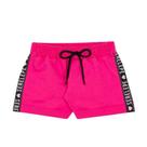 Shorts Infantil Menina Moletinho Liso Faixa Lateral Serelepe