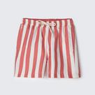 Shorts Infantil Menino Off White Listras Vermelho Hering