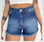 Shorts jeans básico desfiado tamanho 40 Ana Bella Modas Shorts jeans básico desfiado tamanho 40 Ana Bella Modas