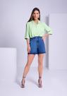 Shorts Jeans Chapa Barriga com Elástico Cós Lunender 21102
