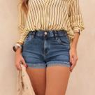 Shorts Jeans Com Elastico Personalizado Feminino Revanche Agauno
