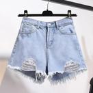 Shorts Jeans Desfiados com Cintura Alta - Estilo Coreano Y2K para Mulheres Shorts Jeans Desfiados com Cintura Alta - Estilo Coreano Y2K para Mulheres