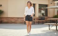 Shorts Jeans Feminina Curto- Bermuda Blue 3 Denim 2207