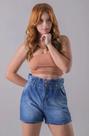 Shorts Jeans Feminino Cintura Alta Clochard - Bivik Jeans