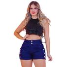 Shorts Jeans Feminino Com Oito Botões Frontal Premium
