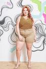 Shorts Jeans Feminino Plus Size Meia Coxa