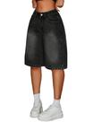 Shorts jeans feuoive folgados, pernas largas, cintura média, tamanho 14