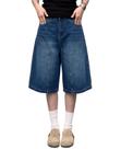 Shorts jeans Hugboom Baggy para mulheres Y2k Wide Leg, azul escuro Shorts jeans Hugboom Baggy para mulheres Y2k Wide Leg, azul escuro