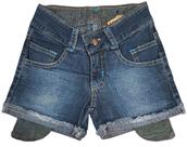 SHORTS JEANS INFANTIL COM BOLSO ALONGADO Nº 10 corte ajustado