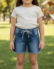 SHORTS JEANS INFANTIL COM CINTO prateado Nº 10