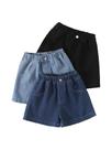 Shorts jeans Jolyshlid de cintura alta e perna reta para meninas de 7 a 8 anos Shorts jeans Jolyshlid de cintura alta e perna reta para meninas de 7 a 8 anos