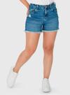 Shorts Jeans Malwee 1000123339 Feminino Comfort Barra Desfiada T. 36/48