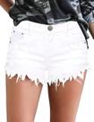 Shorts jeans MODARANI brancos envelhecidos para mulheres tamanho M