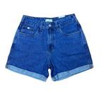 Shorts Jeans Mom Barra Dobrada Feminino