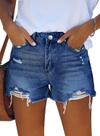 Shorts jeans Onlypuff femininos sexy de cintura média azul marinho S