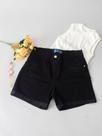Shorts Jeans Preto Plus Size Com Elastano Cintura Alta