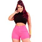 Shorts Jeans rosa Feminina Curta simples Shorts Jeans rosa Feminina Curta simples