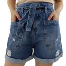 Shorts Jeans Rzk Com Cinto E Bolsos Frontais - 11540 Shorts Jeans Rzk Com Cinto E Bolsos Frontais - 11540