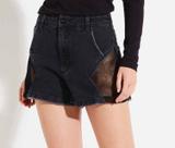 Shorts Jeans Sofia Tule Preto Forum Shorts Jeans Sofia Tule Preto Forum