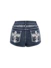 Shorts jeans SOLY HUX Y2k Sparkly Skinny Mini Deep Blue