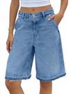 Shorts jeans Tankaneo Baggy Bermuda de cintura alta para mulheres Shorts jeans Tankaneo Baggy Bermuda de cintura alta para mulheres