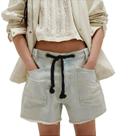 Shorts jeans Yoawdats femininos folgados, bermudas, vintage, azul claro