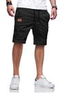 Shorts JMIERR de algodão com elastano, cordão ajustável, preto, tamanho L