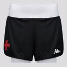 Shorts Kappa Vasco Supp Color Feminino Preto e Branco