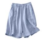 Shorts Kinghua Linen 2026, elástico, primavera e verão, cintura alta