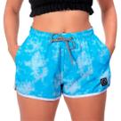 Shorts Levinho Sport Praia Verão Tie Dye Azul W2 Feminino
