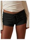 Shorts MakeMechic Listrados Micro Mini Low Rise Knit Pretos
