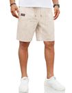 Shorts masculinos COOFANDY, frente plana, linho, cintura elástica, cáqui