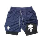 Shorts Masculinos De Performance 2 Em 1 Para Corrida E Treino Com Bolso Para Celular Estampa De