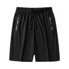 Shorts Masculinos De Secagem Rápida Para Corrida E Academia Com Bolso Com Zíper, Calças Soltas Para
