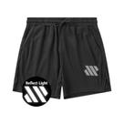 Shorts Masculinos De Secagem Rápida Slim Fit Para Corrida Com Listras Refletivas Respiráveis Para Shorts Masculinos De Secagem Rápida Slim Fit Para Corrida Com Listras Refletivas Respiráveis Para